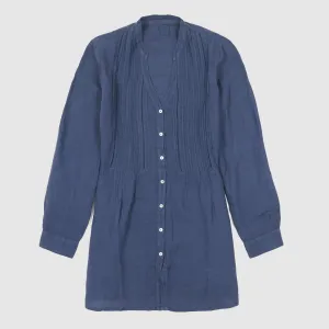120% Lino Ladies Relaxed Long Sleeve Linen Tunic