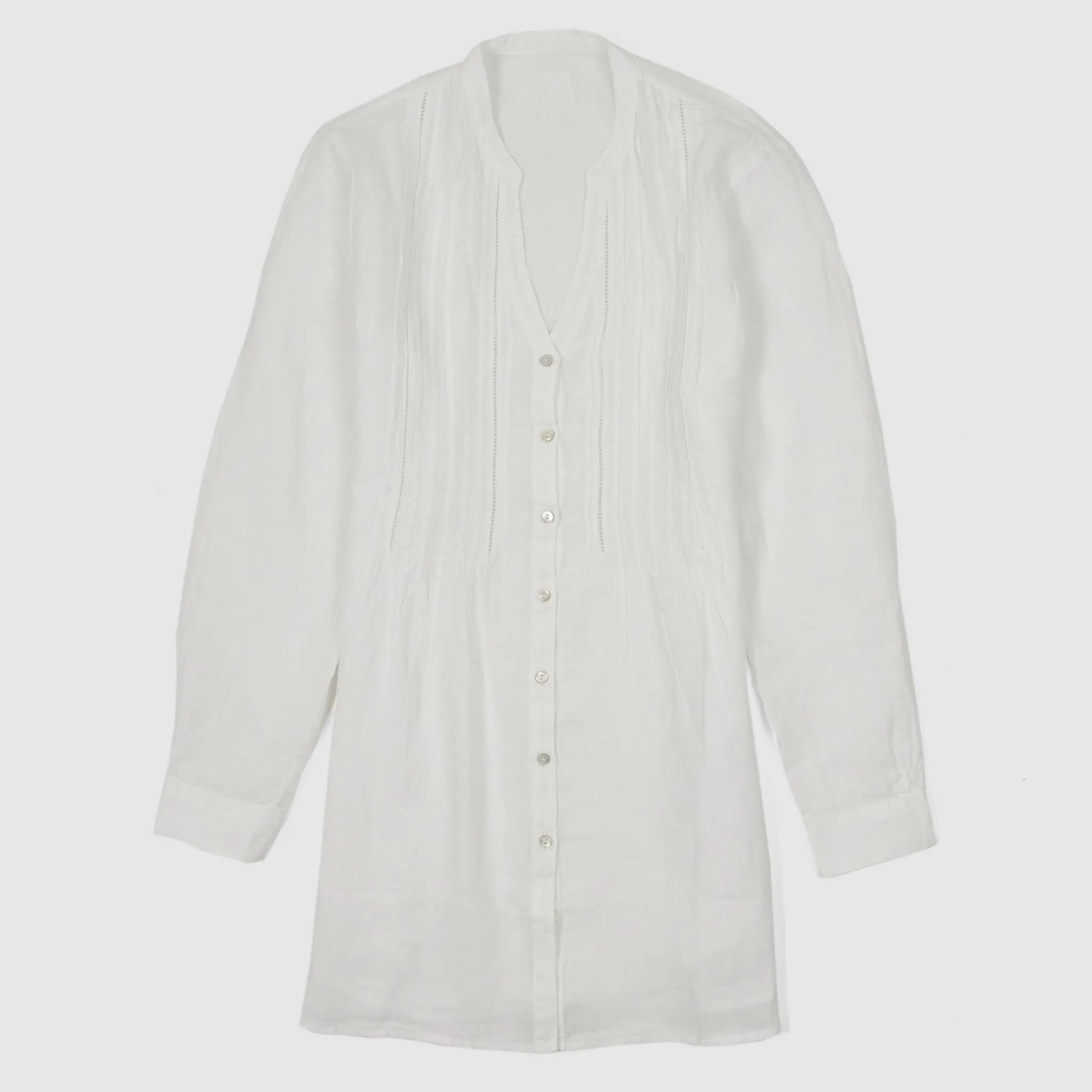 120% Lino Ladies Relaxed Long Sleeve Linen Tunic