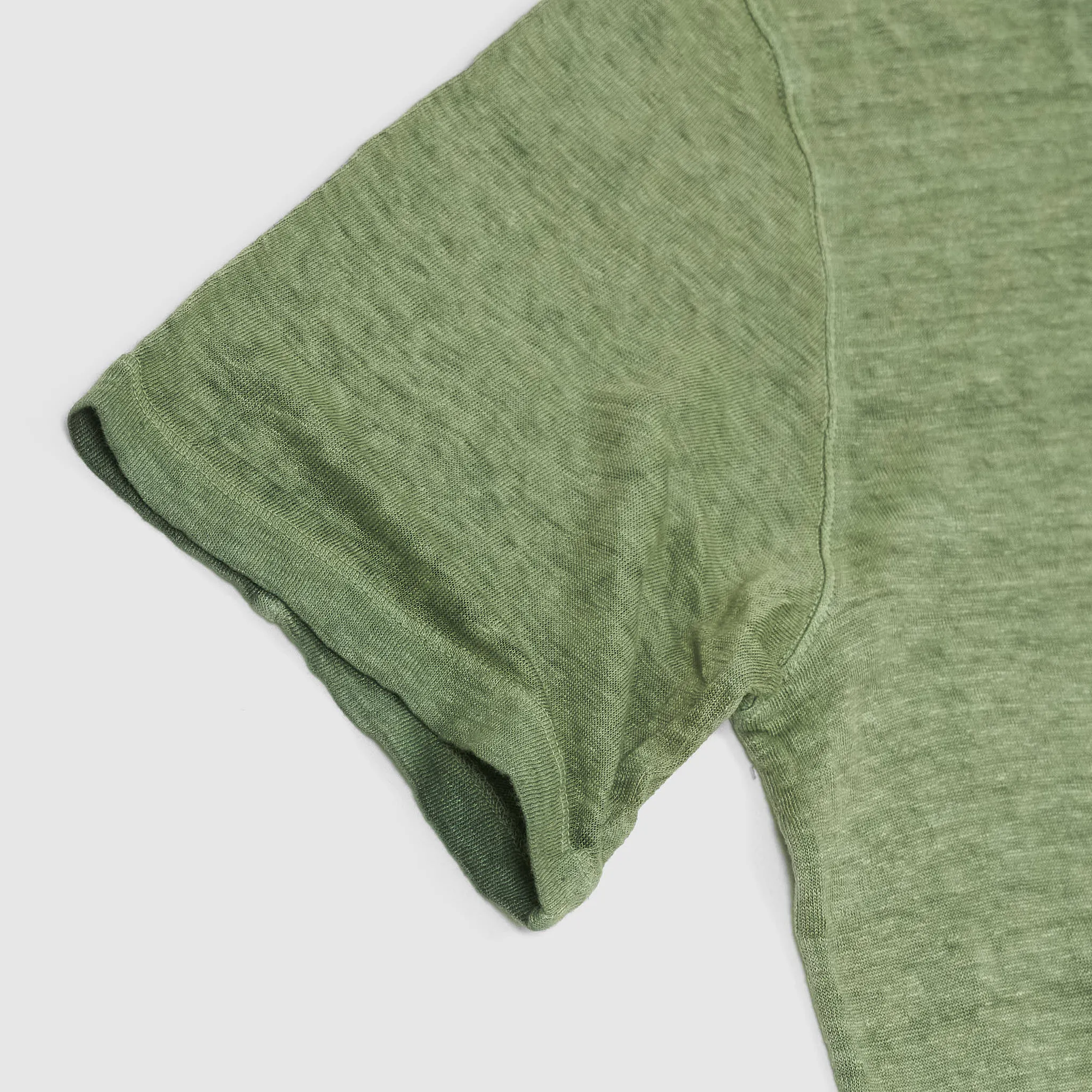 120% Lino Men Short Sleeve Crew Neck Linen T-Shirt