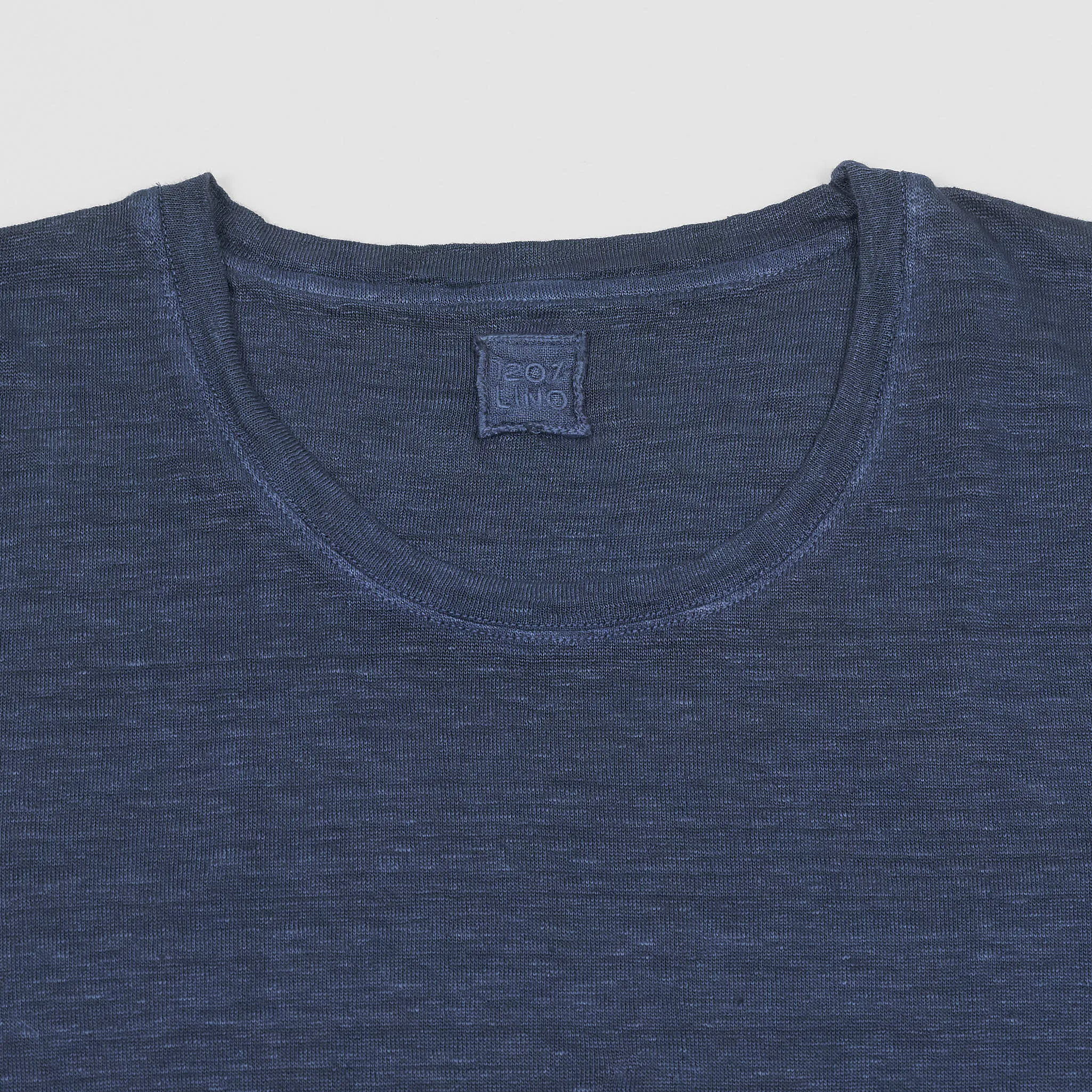 120% Lino Men Short Sleeve Crew Neck Linen T-Shirt