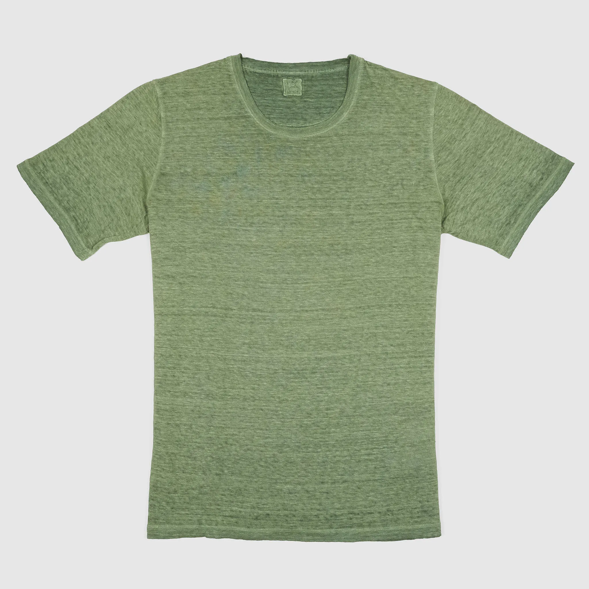 120% Lino Men Short Sleeve Crew Neck Linen T-Shirt