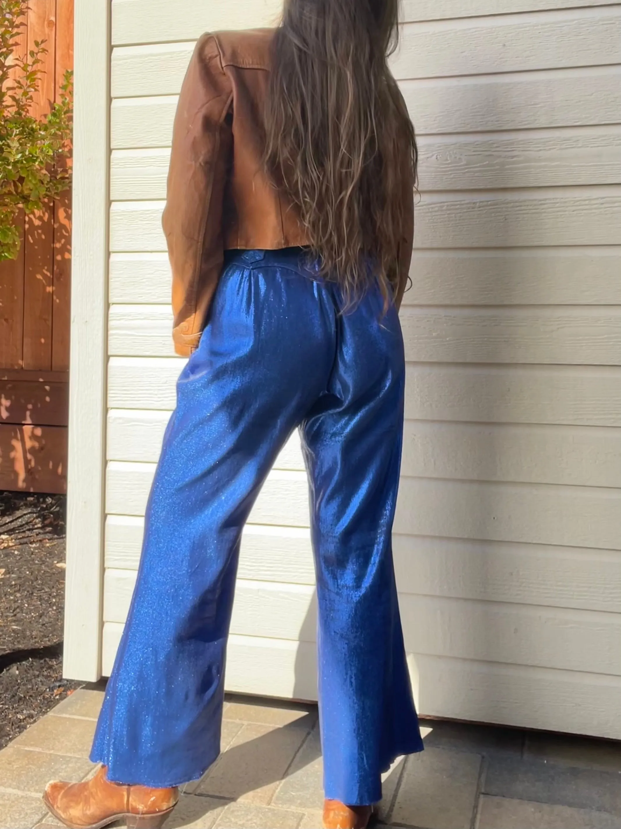 1950s H Bar C Lurex Electric Blue California Rachwear Pants