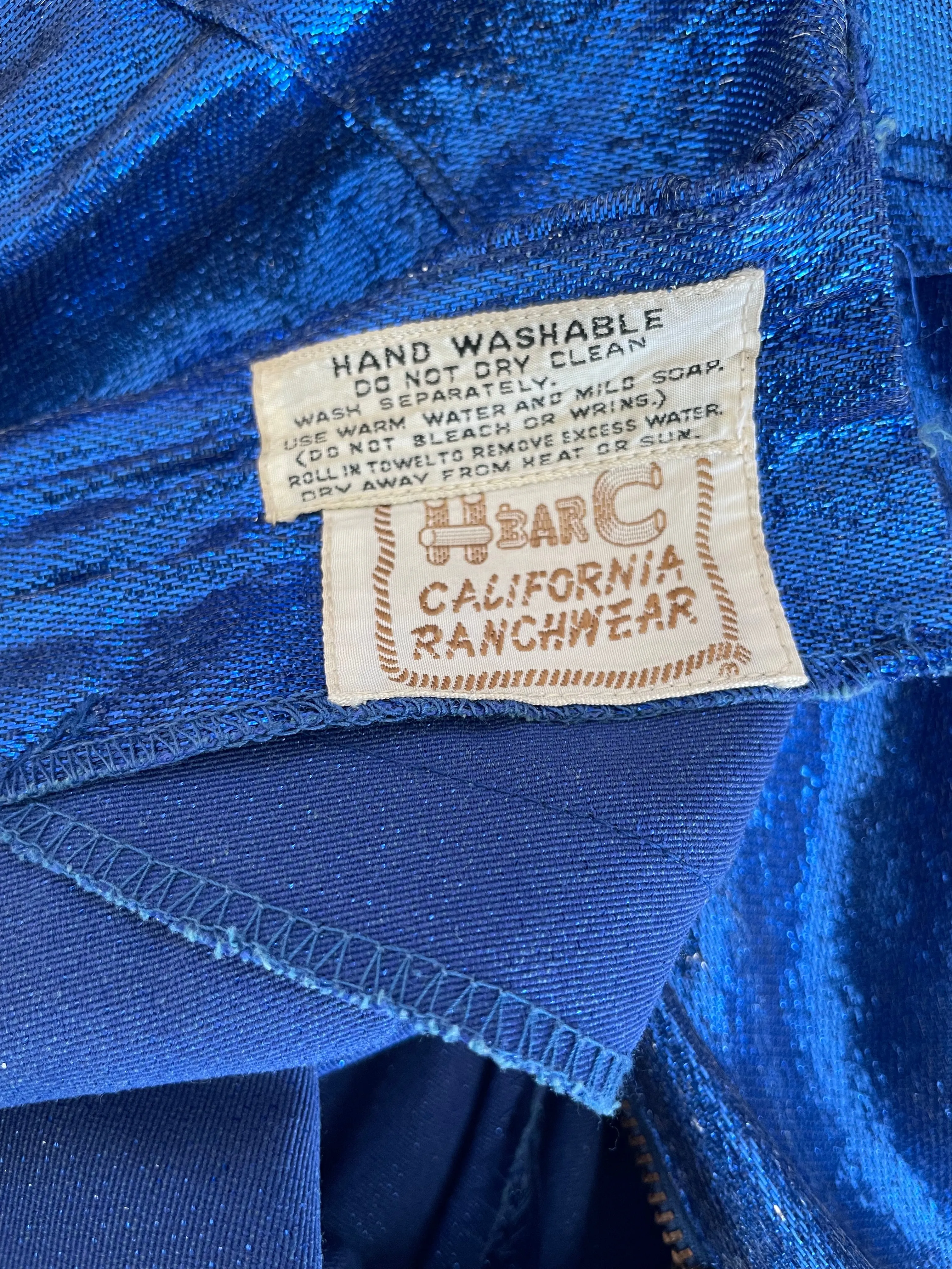 1950s H Bar C Lurex Electric Blue California Rachwear Pants