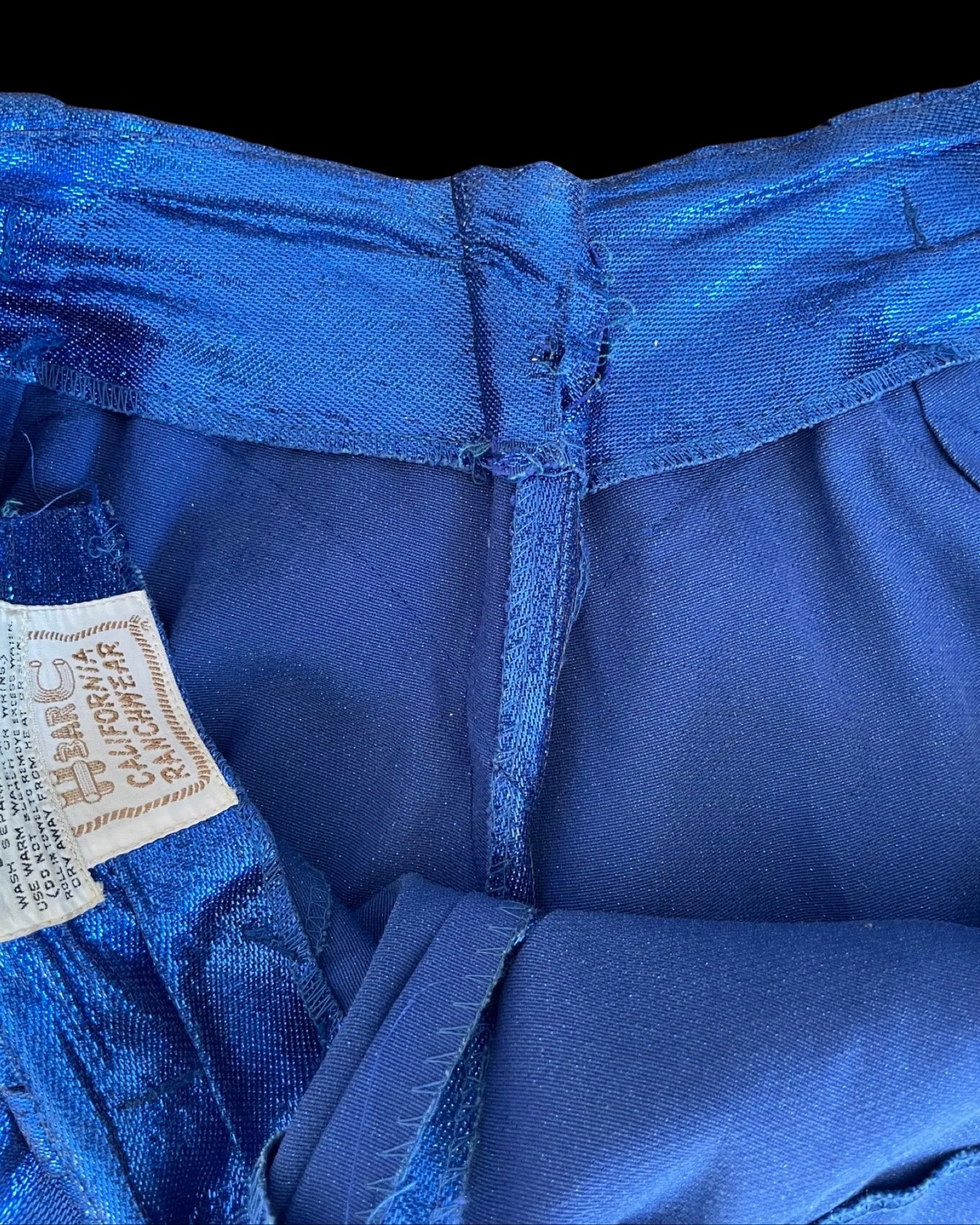 1950s H Bar C Lurex Electric Blue California Rachwear Pants