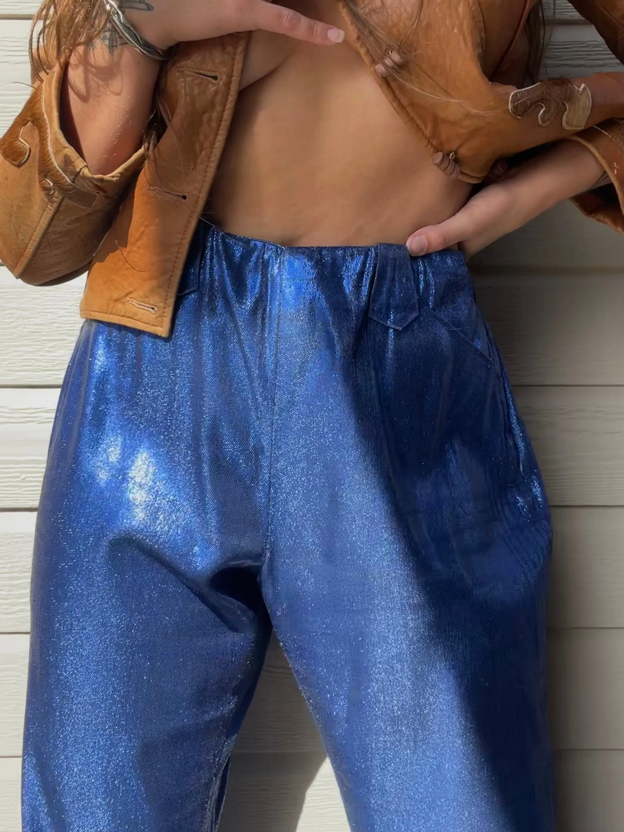 1950s H Bar C Lurex Electric Blue California Rachwear Pants