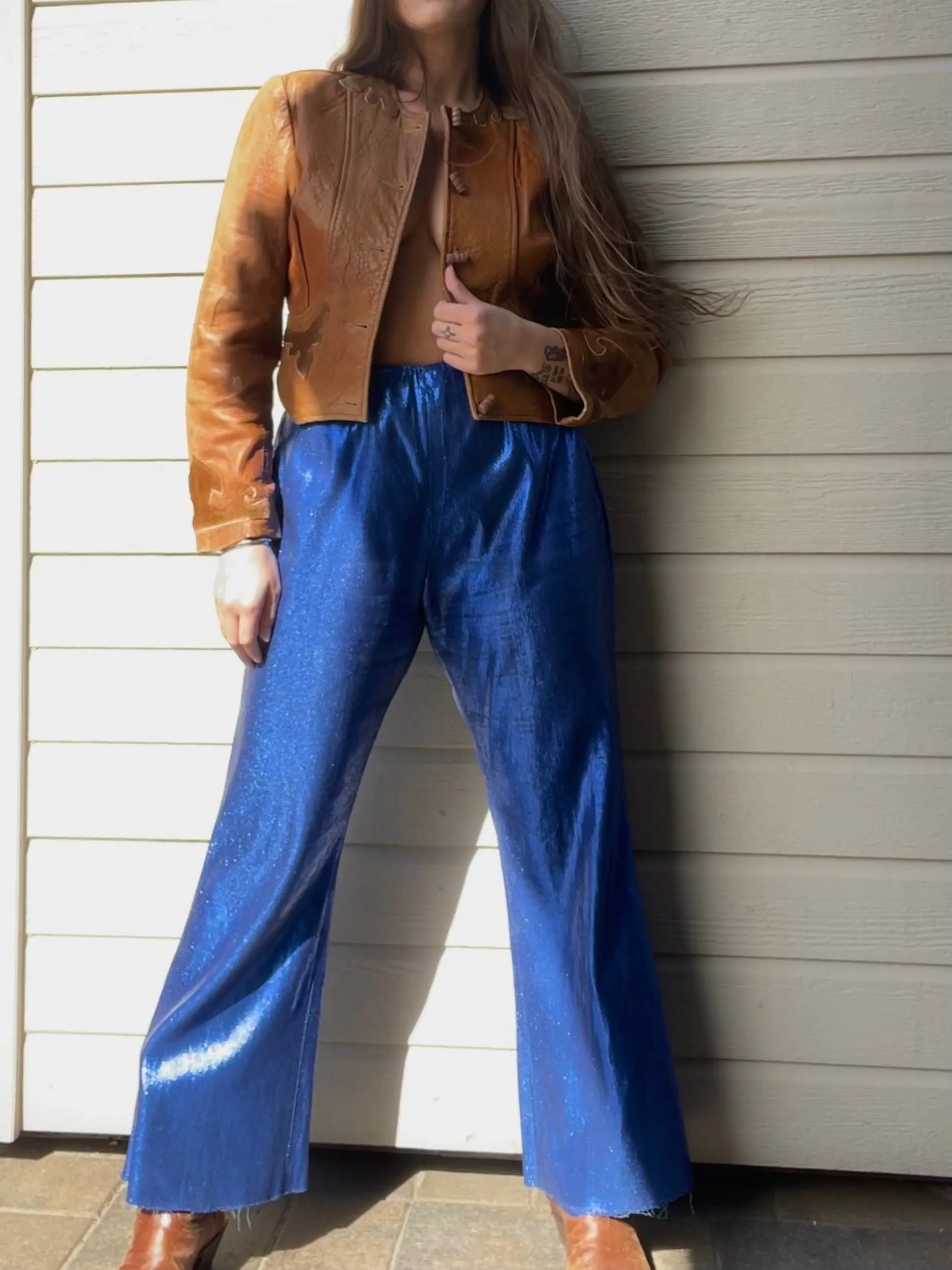 1950s H Bar C Lurex Electric Blue California Rachwear Pants