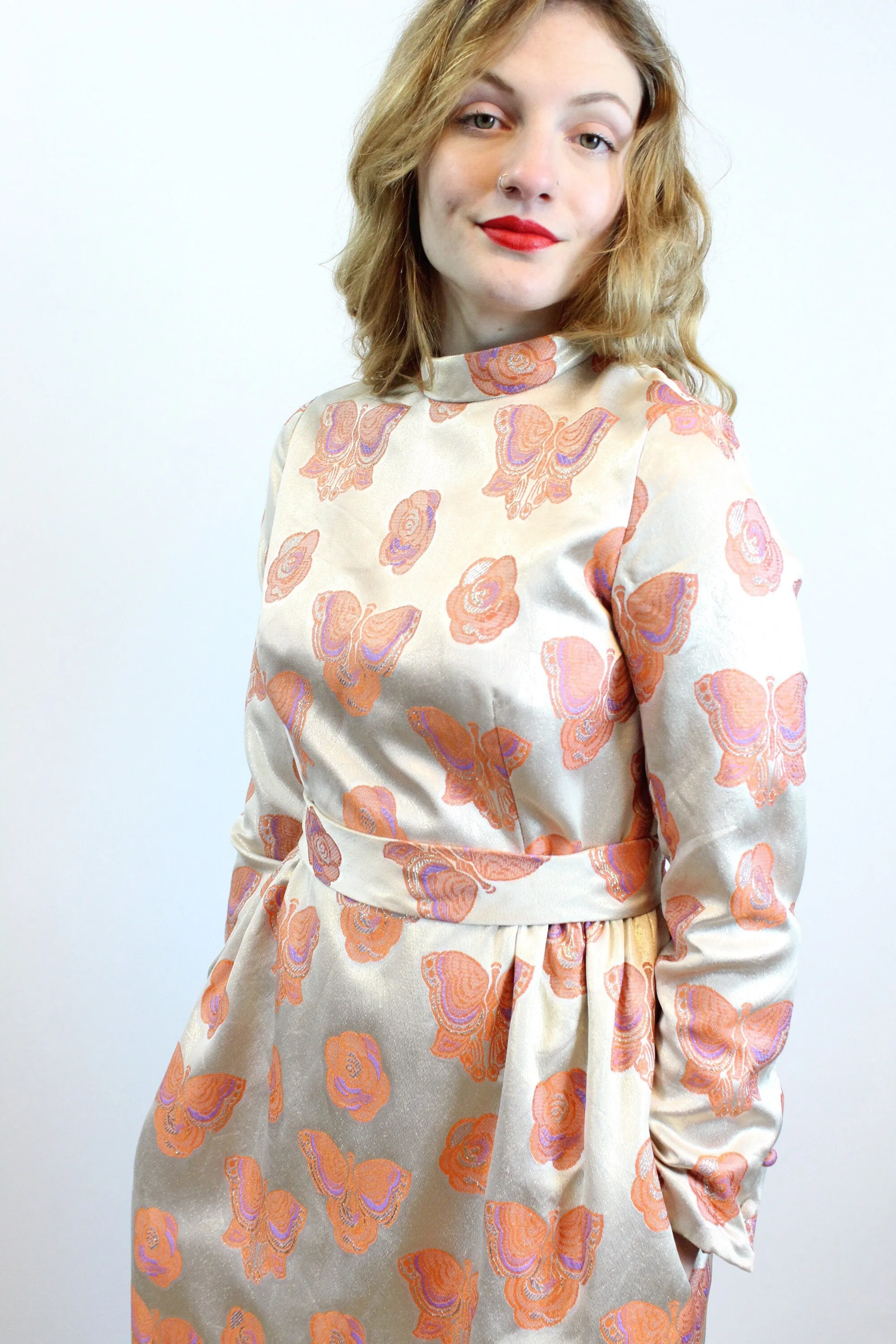 1960s SANDRA SAGE butterfly maxi dress small | new fall