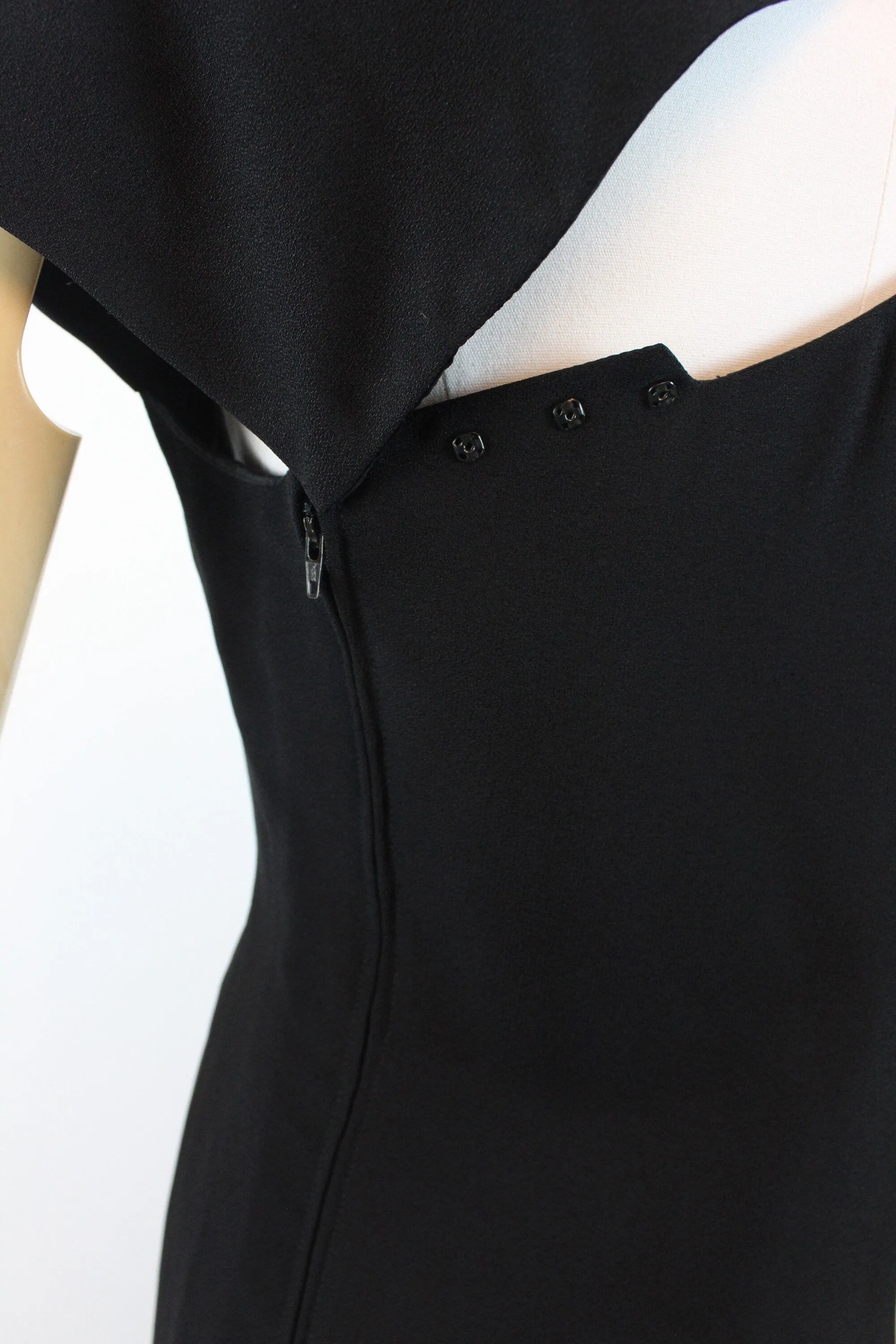 1970s ESTEVEZ asymmetrical SLASH neckline dress small | new winter