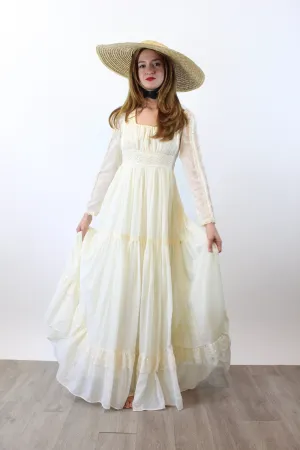 1970s GUNNE SAX peasant maxi wedding dress xs | new fall