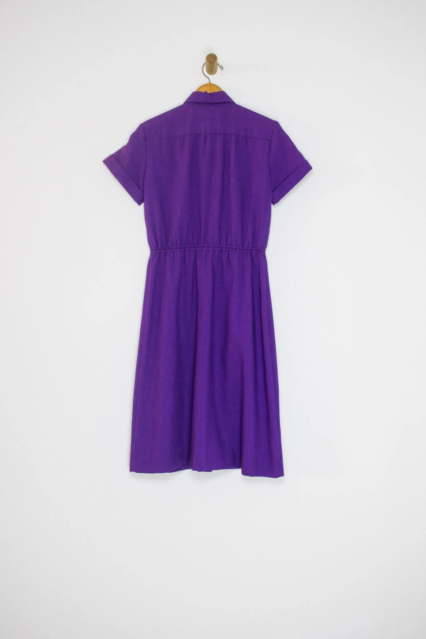 70's/80's GRAPE SHIRT DRESS / MEDIUM