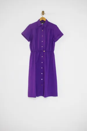 70's/80's GRAPE SHIRT DRESS / MEDIUM