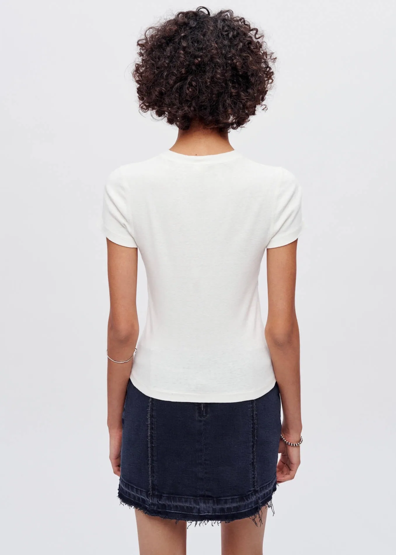 90's Baby Tee Hearts (Vintage White)