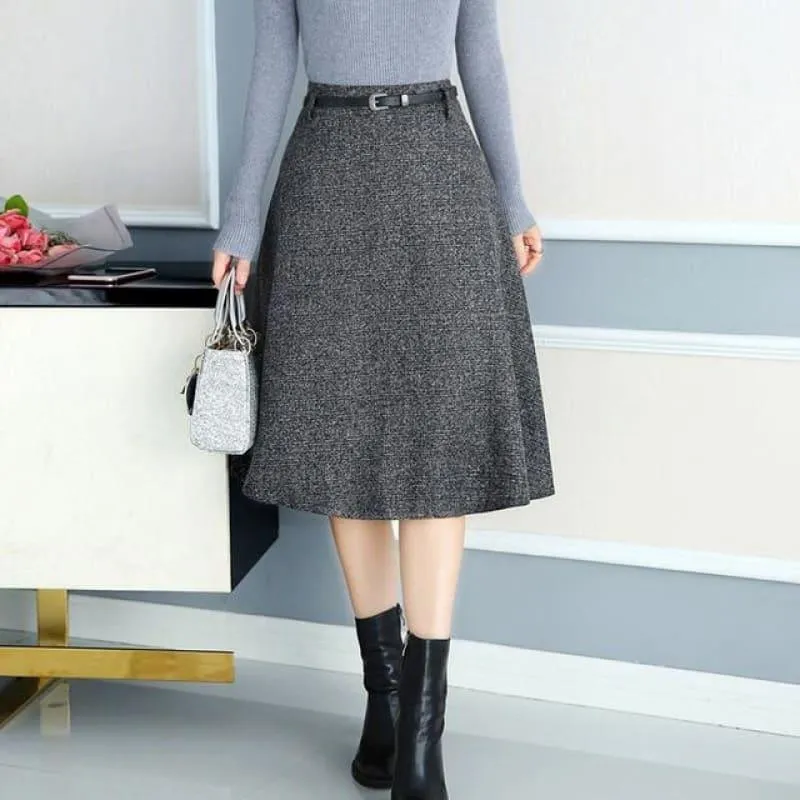 A Line High Waist Plaid Pleated  Swing Skirts