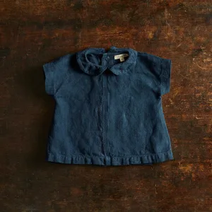 Alder Baby Tunic Top - Linen - Midnight