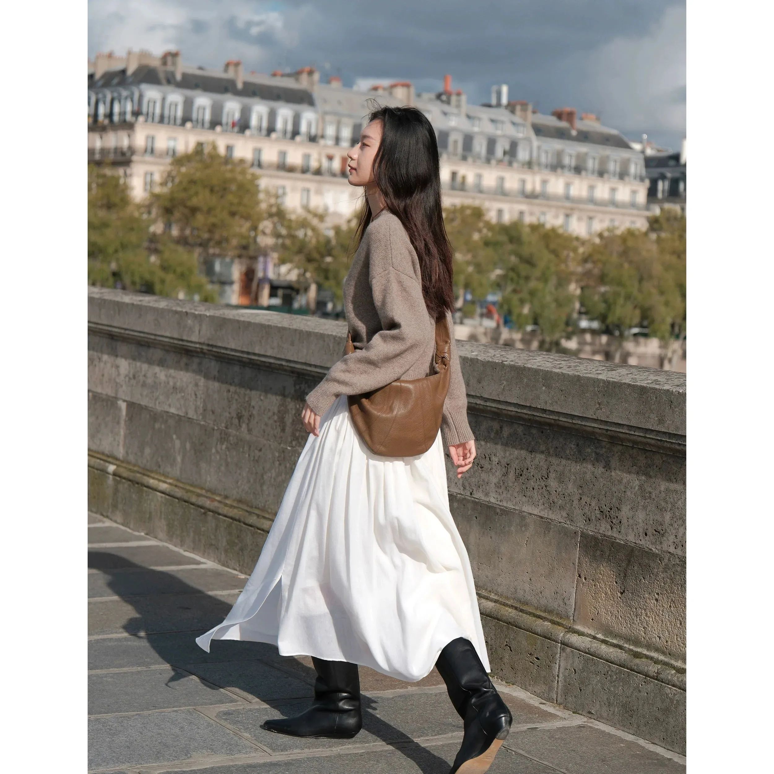 Asymmetrical Pleated Skirt