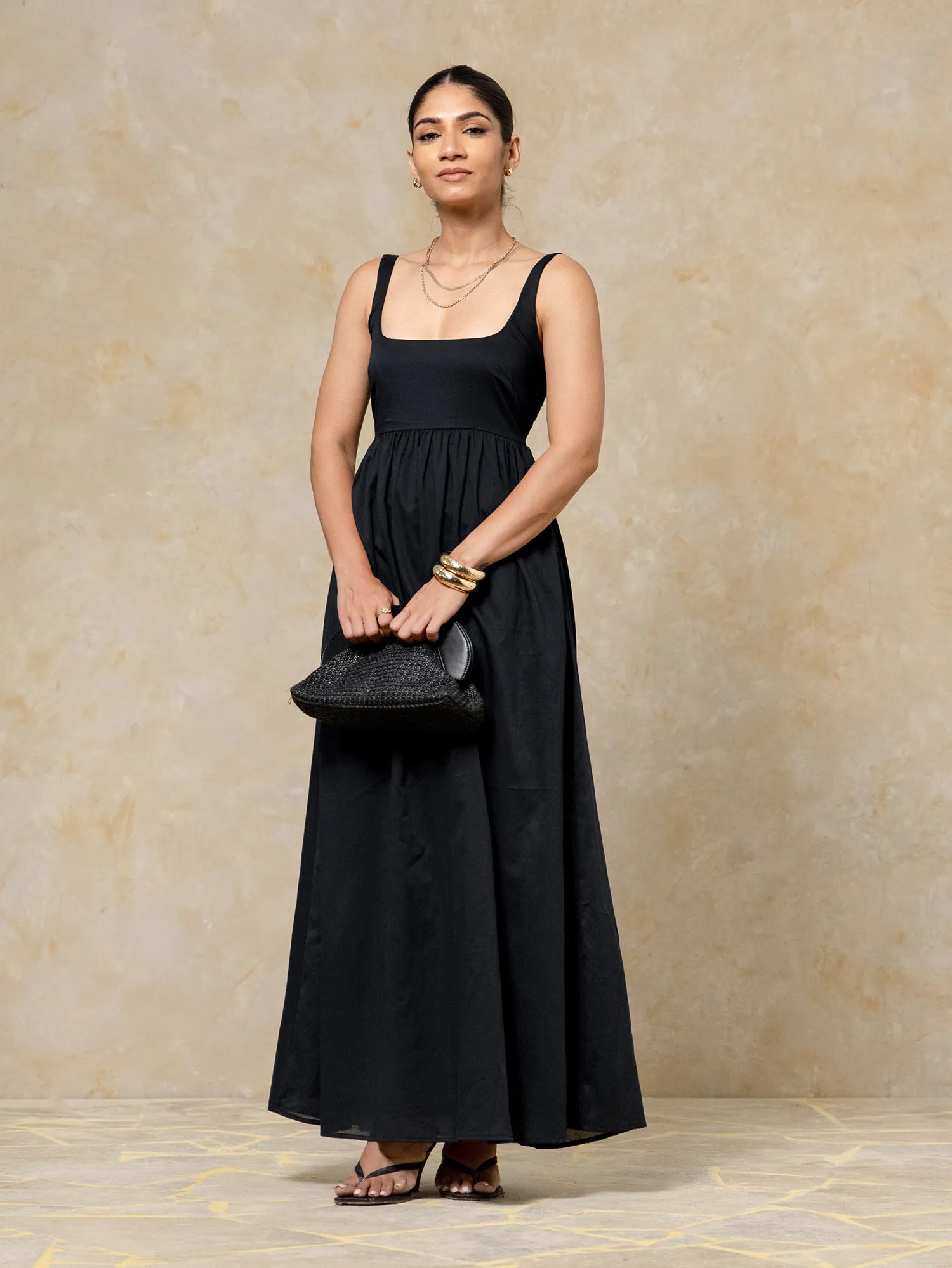 Back Smocked Sleeveless Maxi Dress