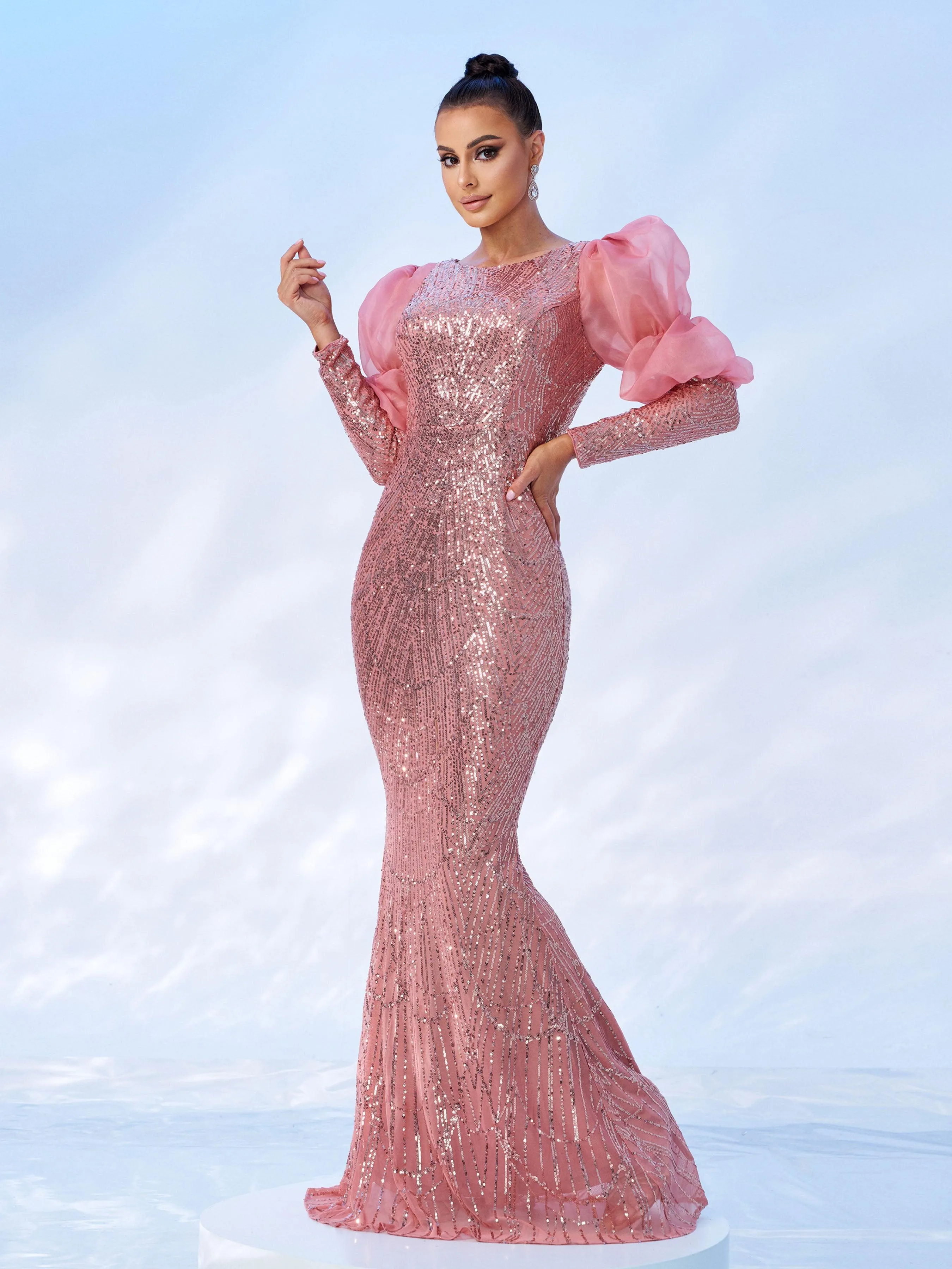 Ballon Sleeve Glitter Princess Dress GM00471