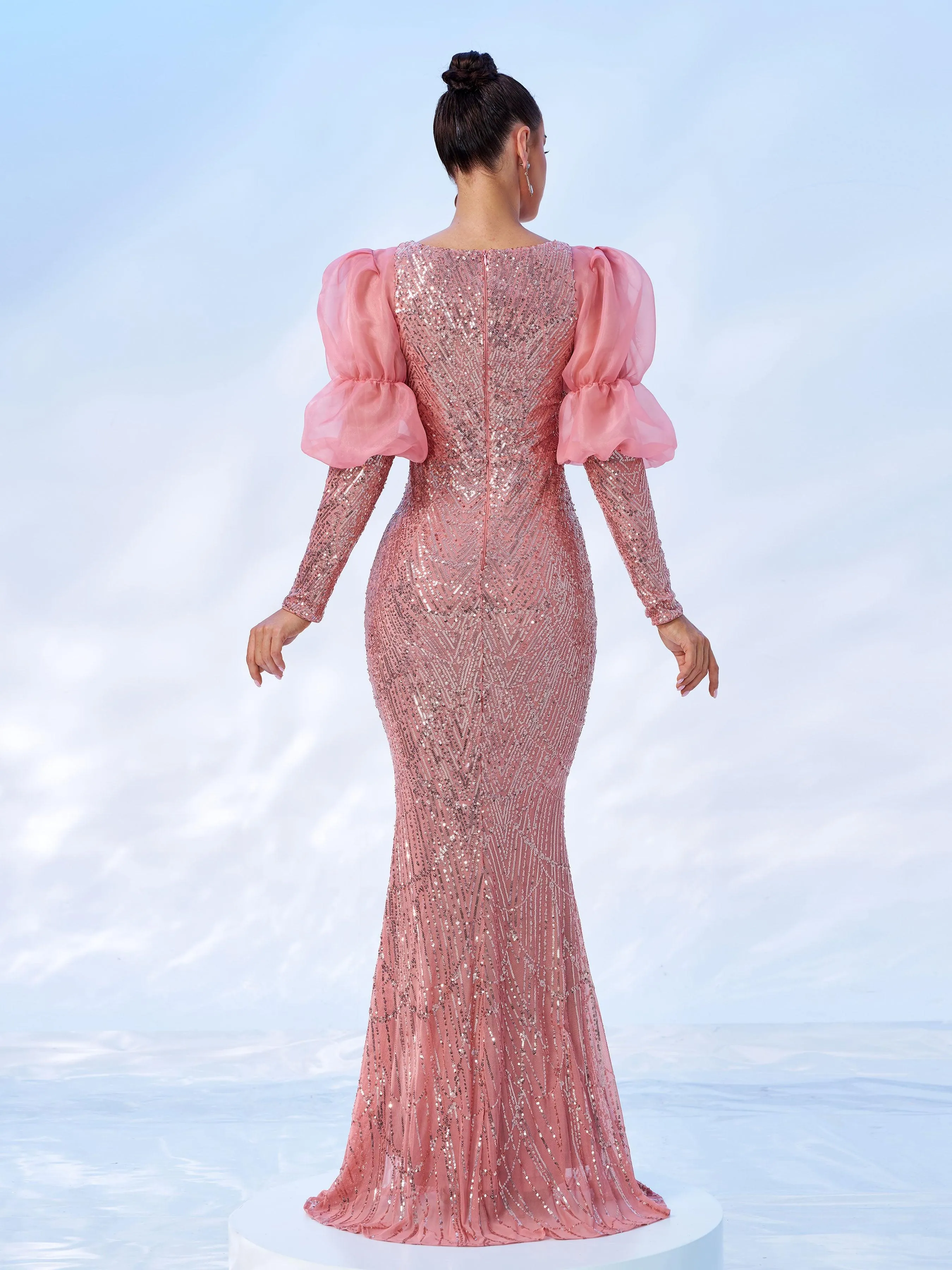 Ballon Sleeve Glitter Princess Dress GM00471