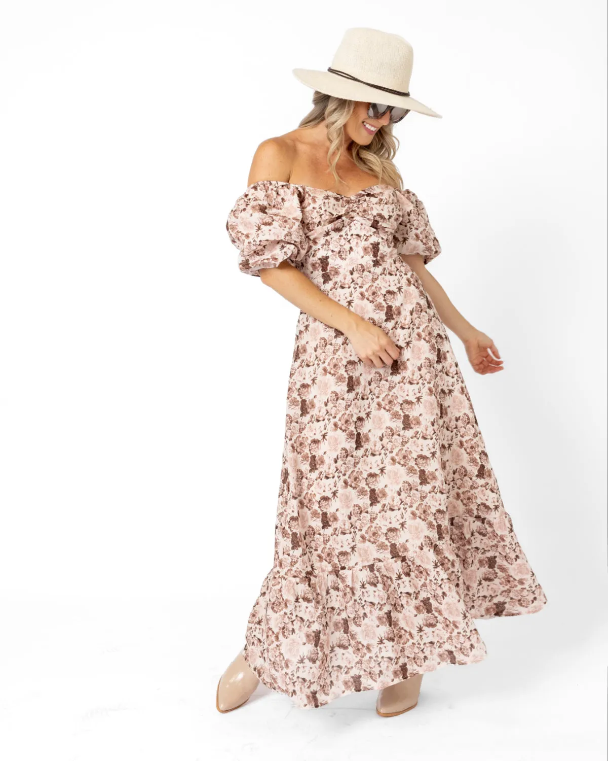 Balloon Sleeve Maxi Dress