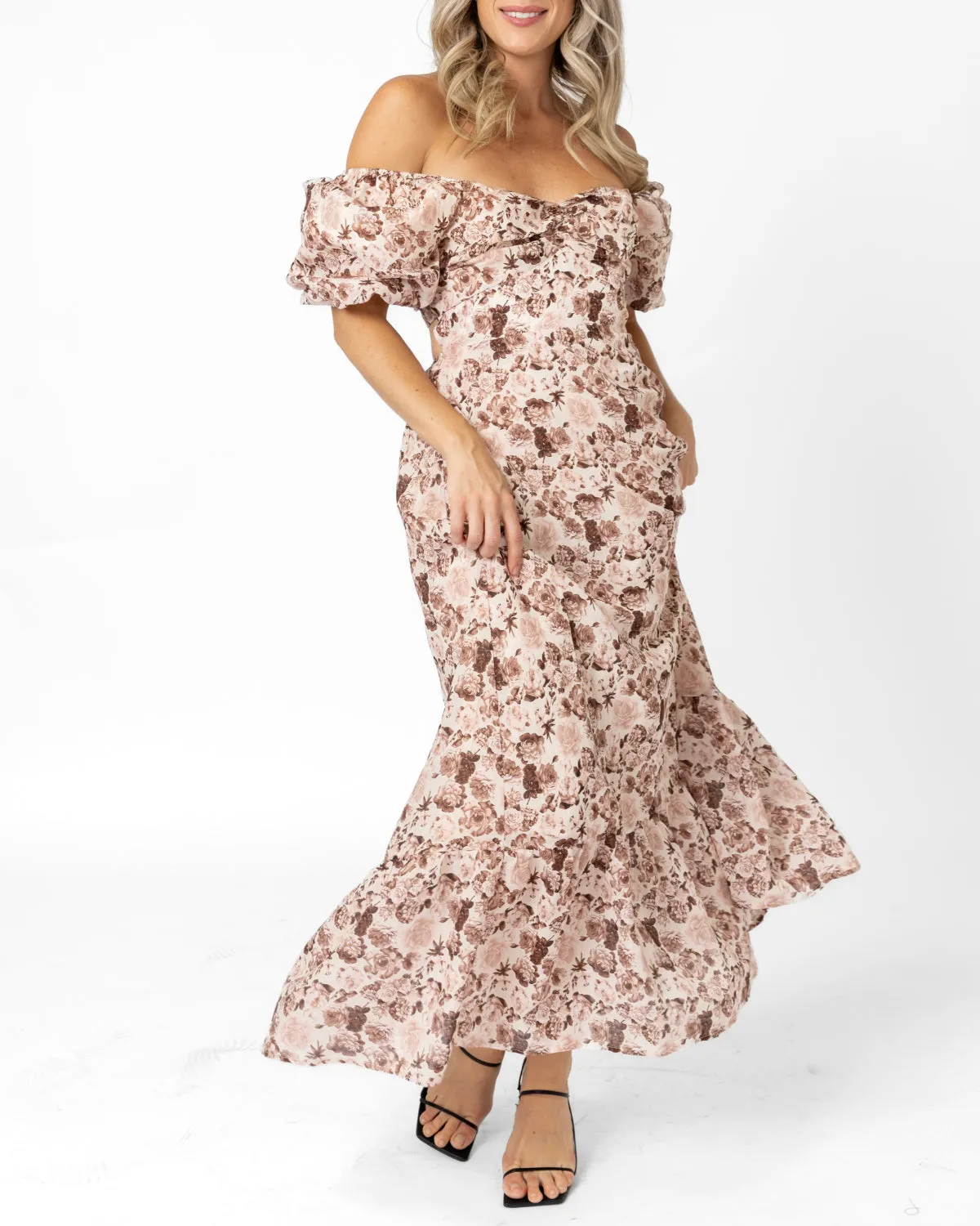 Balloon Sleeve Maxi Dress