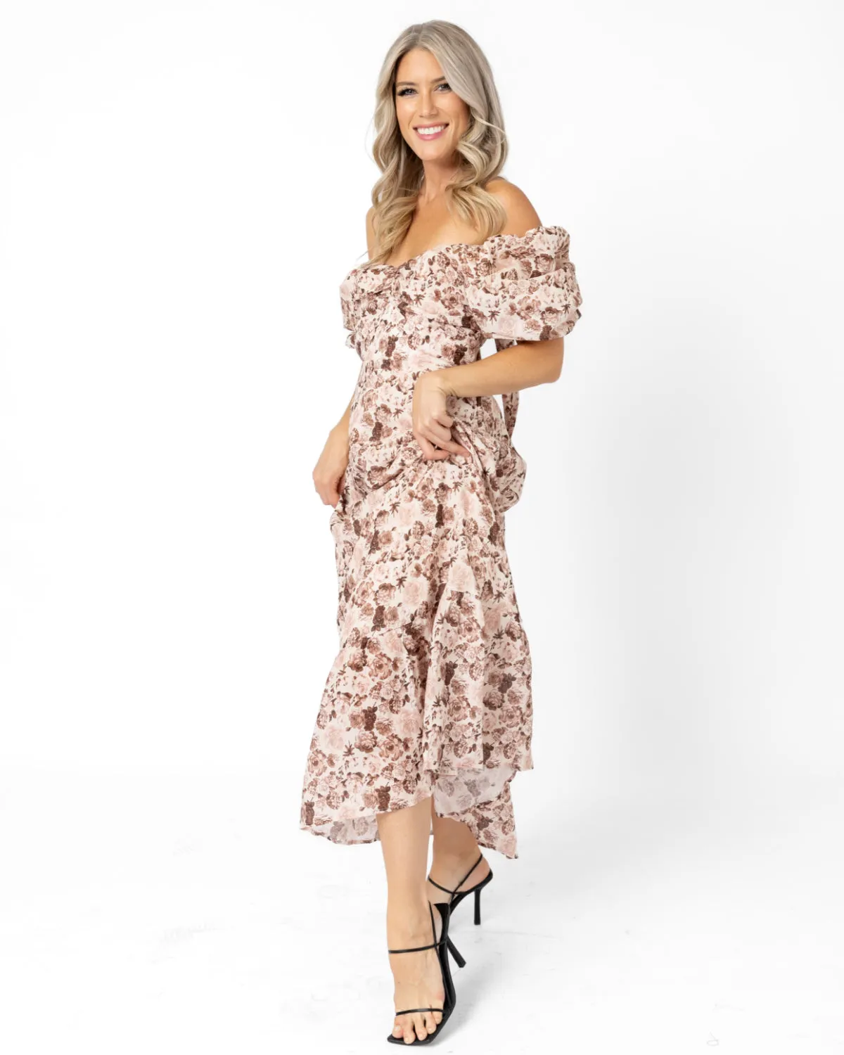 Balloon Sleeve Maxi Dress