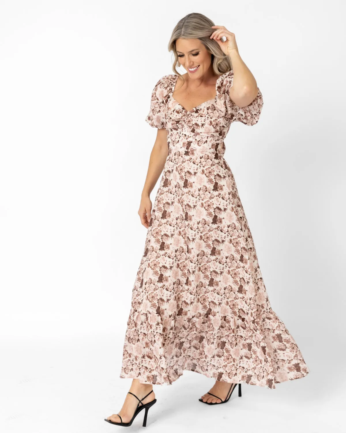 Balloon Sleeve Maxi Dress
