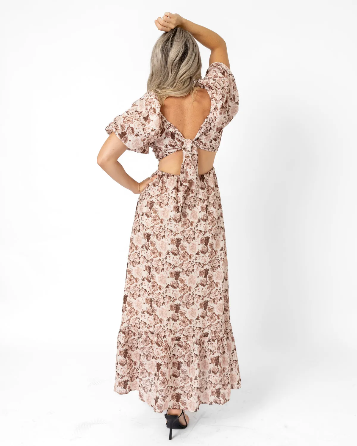 Balloon Sleeve Maxi Dress