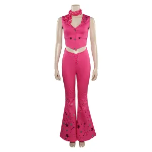 Barbie 2023 Pink Cowgirl Star-Covered Flared Pants Cosplay Costume Halloween Carnival Suit