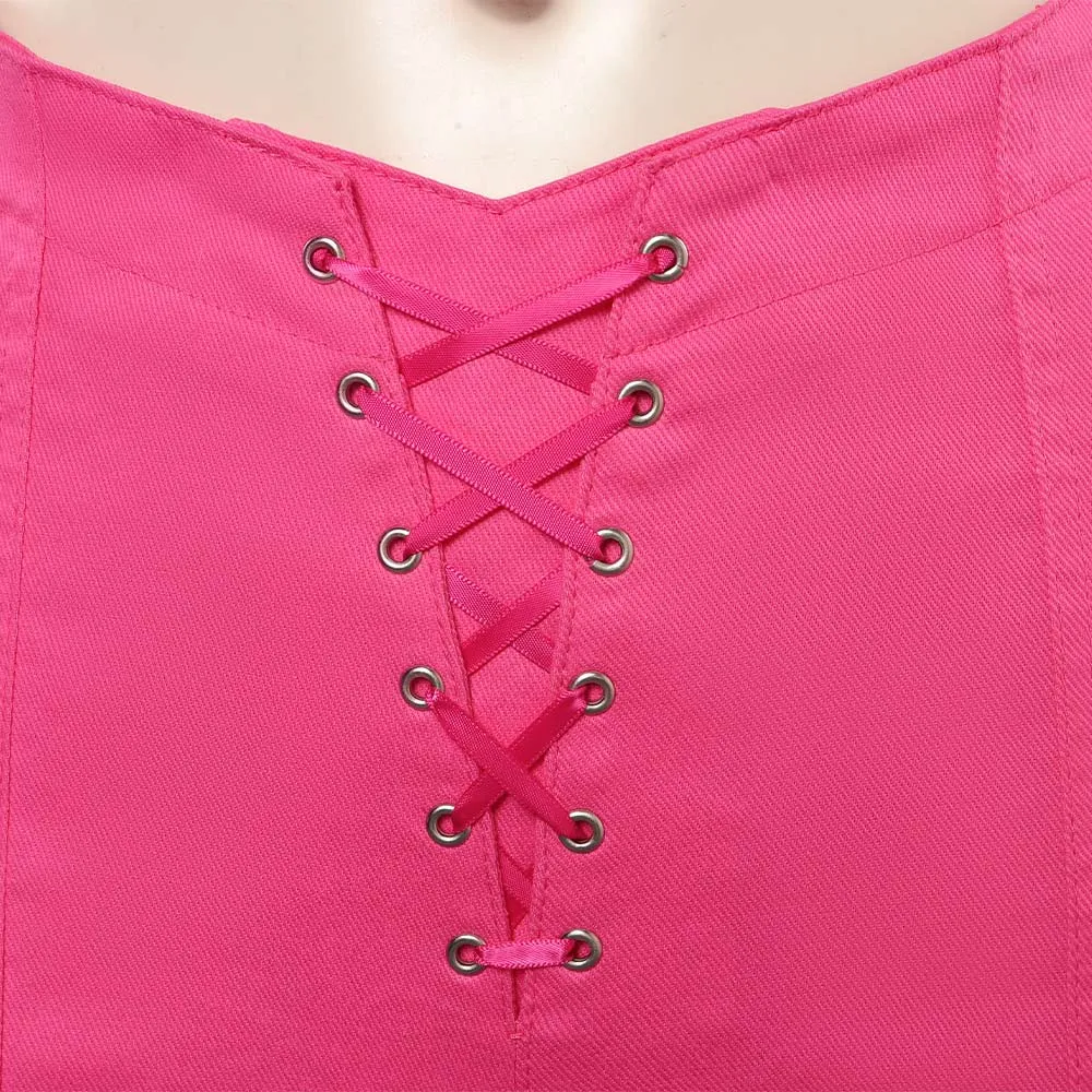 Barbie 2023 Pink Cowgirl Star-Covered Flared Pants Cosplay Costume Halloween Carnival Suit