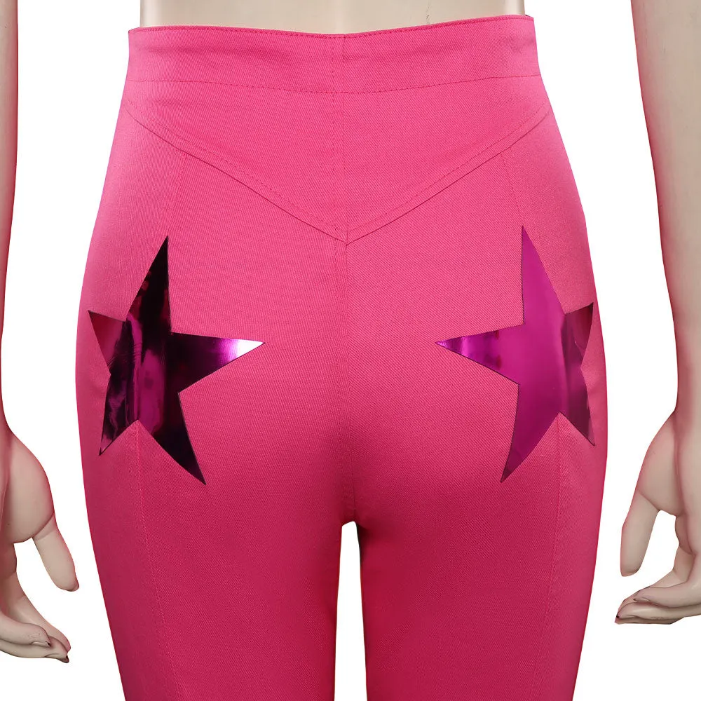 Barbie 2023 Pink Cowgirl Star-Covered Flared Pants Cosplay Costume Halloween Carnival Suit