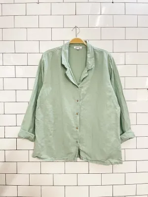 barine linen-blend sage shirt