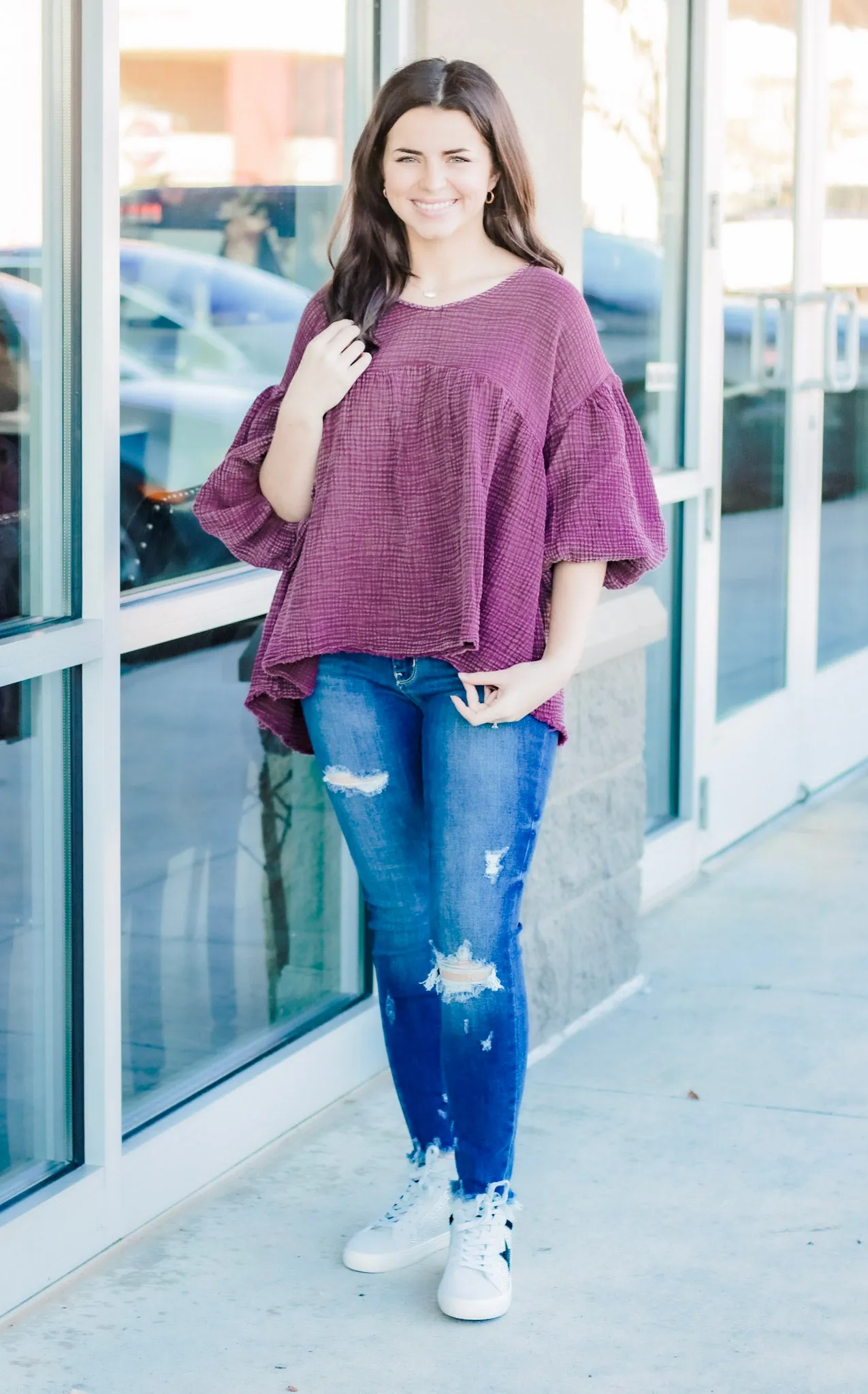 Be Mine Plum Mineral Wash Top