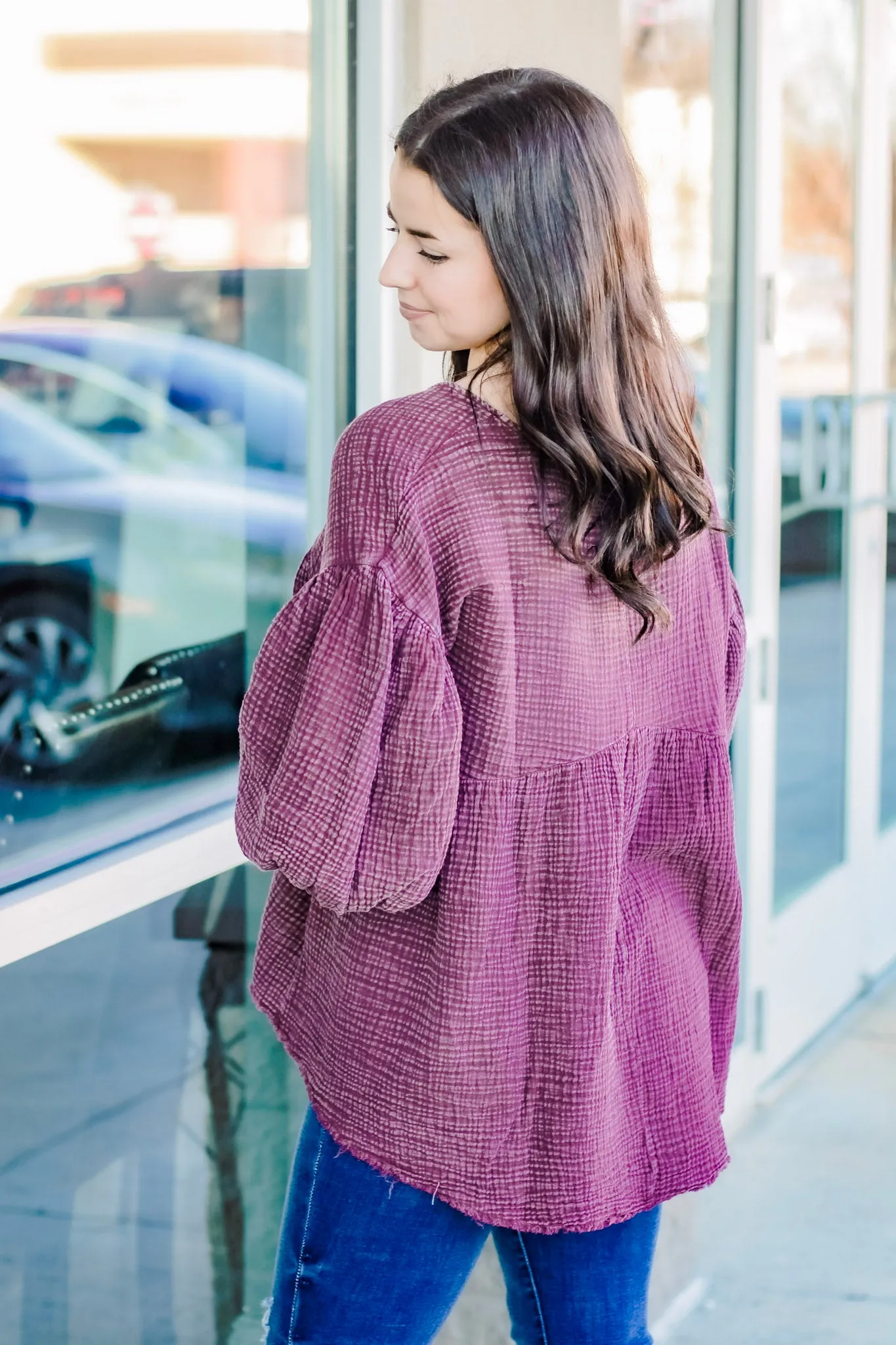 Be Mine Plum Mineral Wash Top