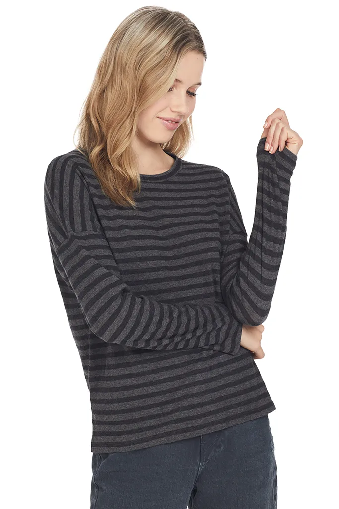 Bengal Strip L/S Crew (Carbon)