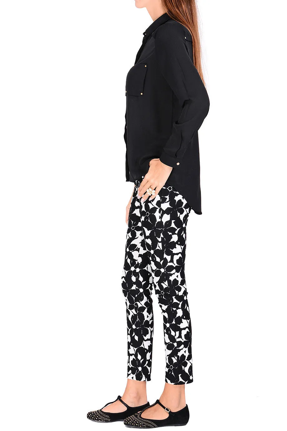 BLACK BRYONY Floral Printed Pants