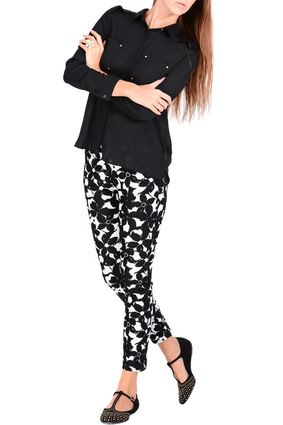 BLACK BRYONY Floral Printed Pants