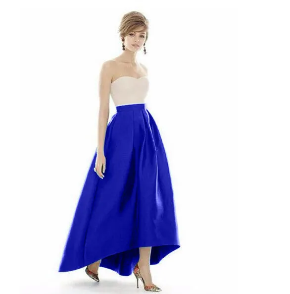 Black Solid Pleated Asymmetrical Long Skirts Womens Plus Size Vintage High Waist Ball Gown Mermaid Party Maxi Skirt