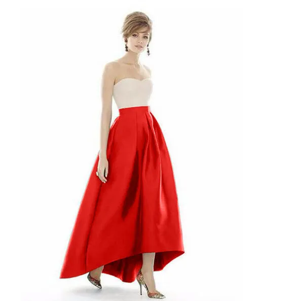 Black Solid Pleated Asymmetrical Long Skirts Womens Plus Size Vintage High Waist Ball Gown Mermaid Party Maxi Skirt