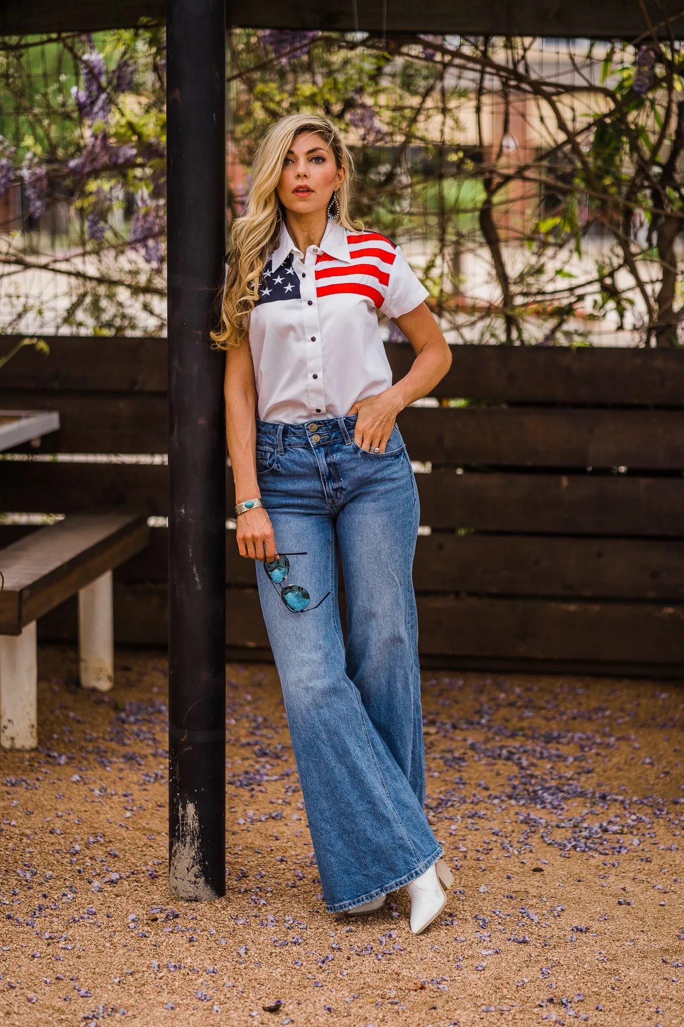 Blouse, Stars & Stripes - Style PL756SS - SALE!