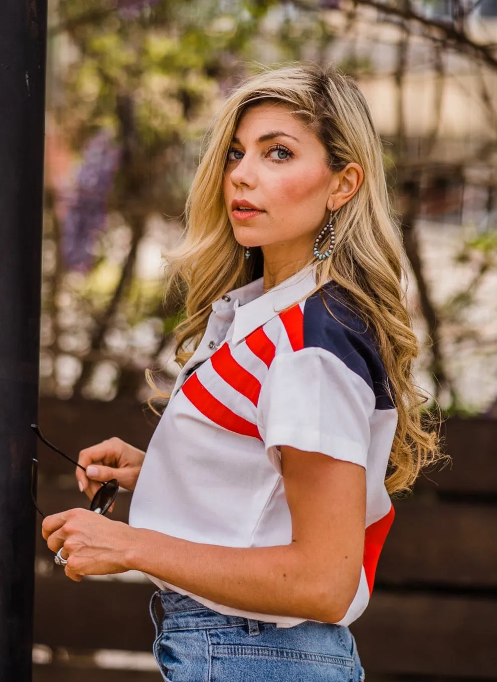 Blouse, Stars & Stripes - Style PL756SS - SALE!