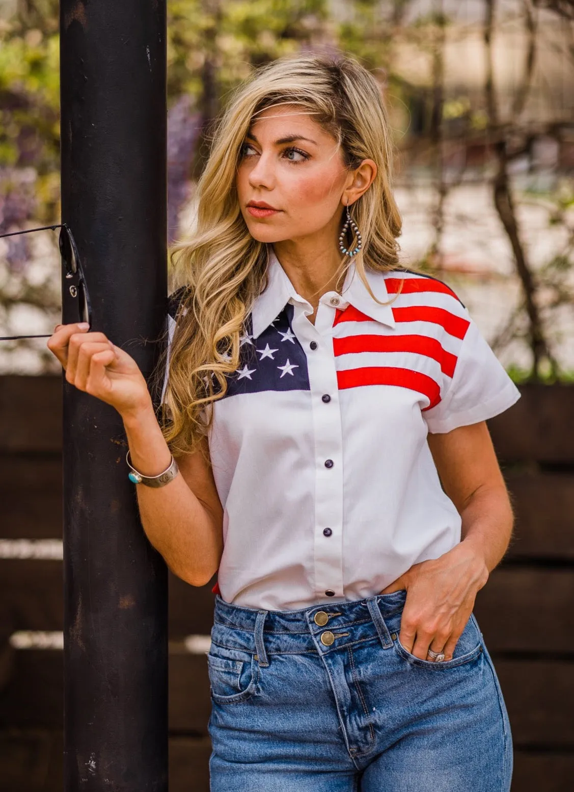 Blouse, Stars & Stripes - Style PL756SS - SALE!