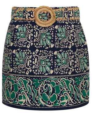 Blue Le Stampe Eve Blaze Mini Skirt
