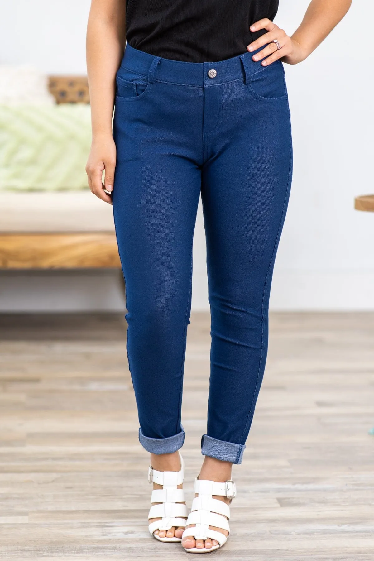 Blue Skinny Fit Jeggings