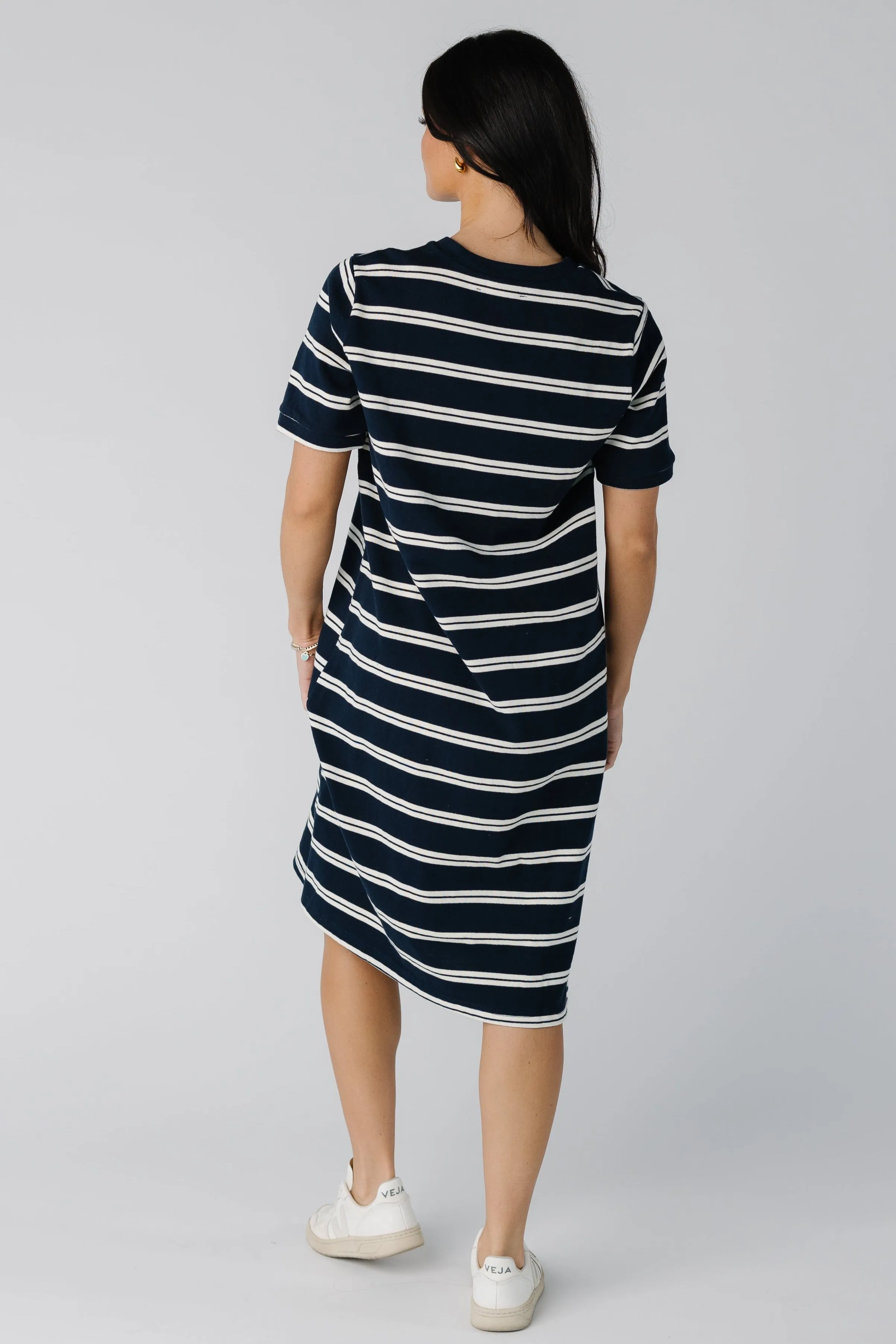 Brass & All Day T-Shirt Dress - Double Stripe