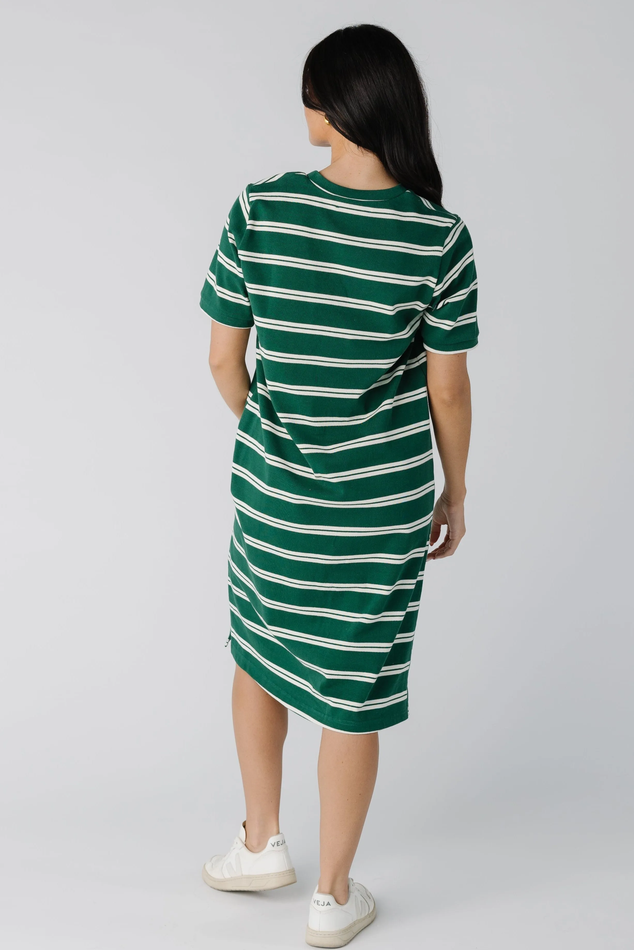 Brass & All Day T-Shirt Dress - Double Stripe
