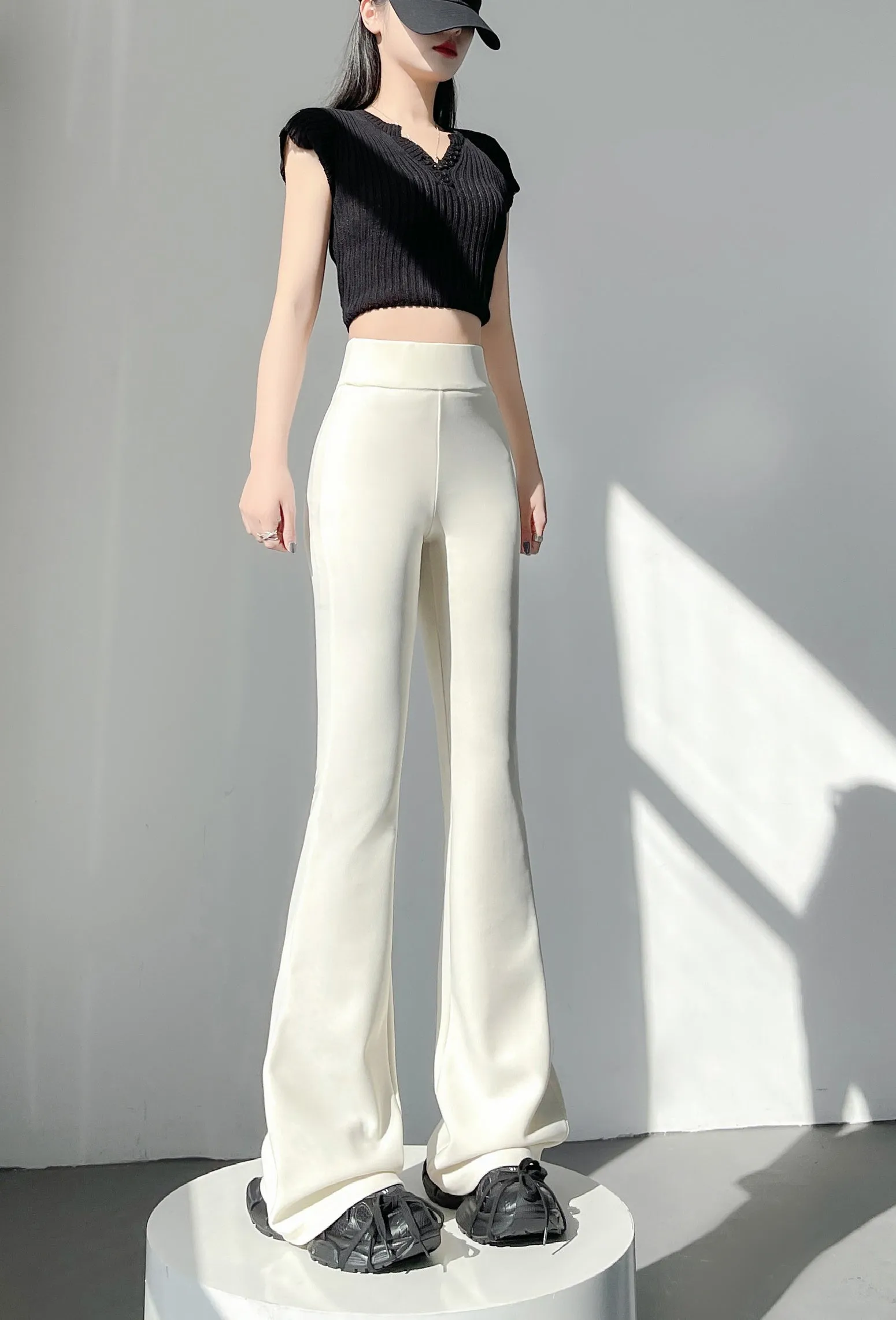 Breathable and Comfortable Flared Leg Trousers for Women