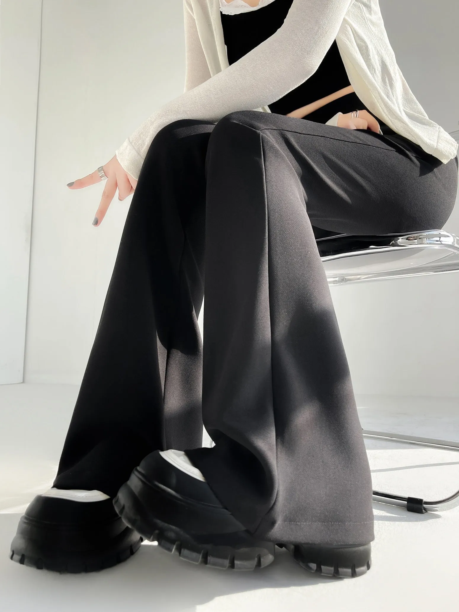 Breathable and Comfortable Flared Leg Trousers for Women