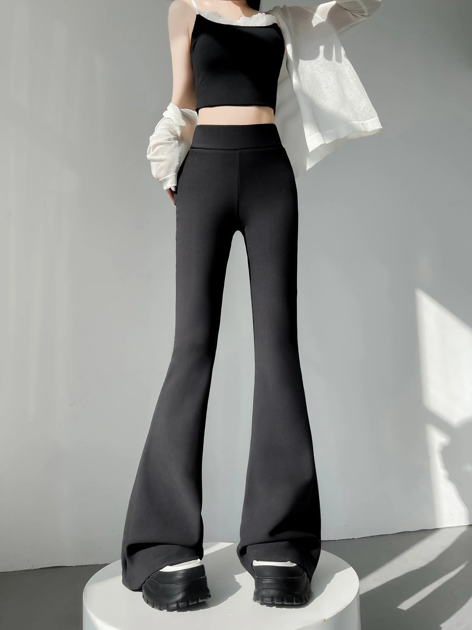 Breathable and Comfortable Flared Leg Trousers for Women