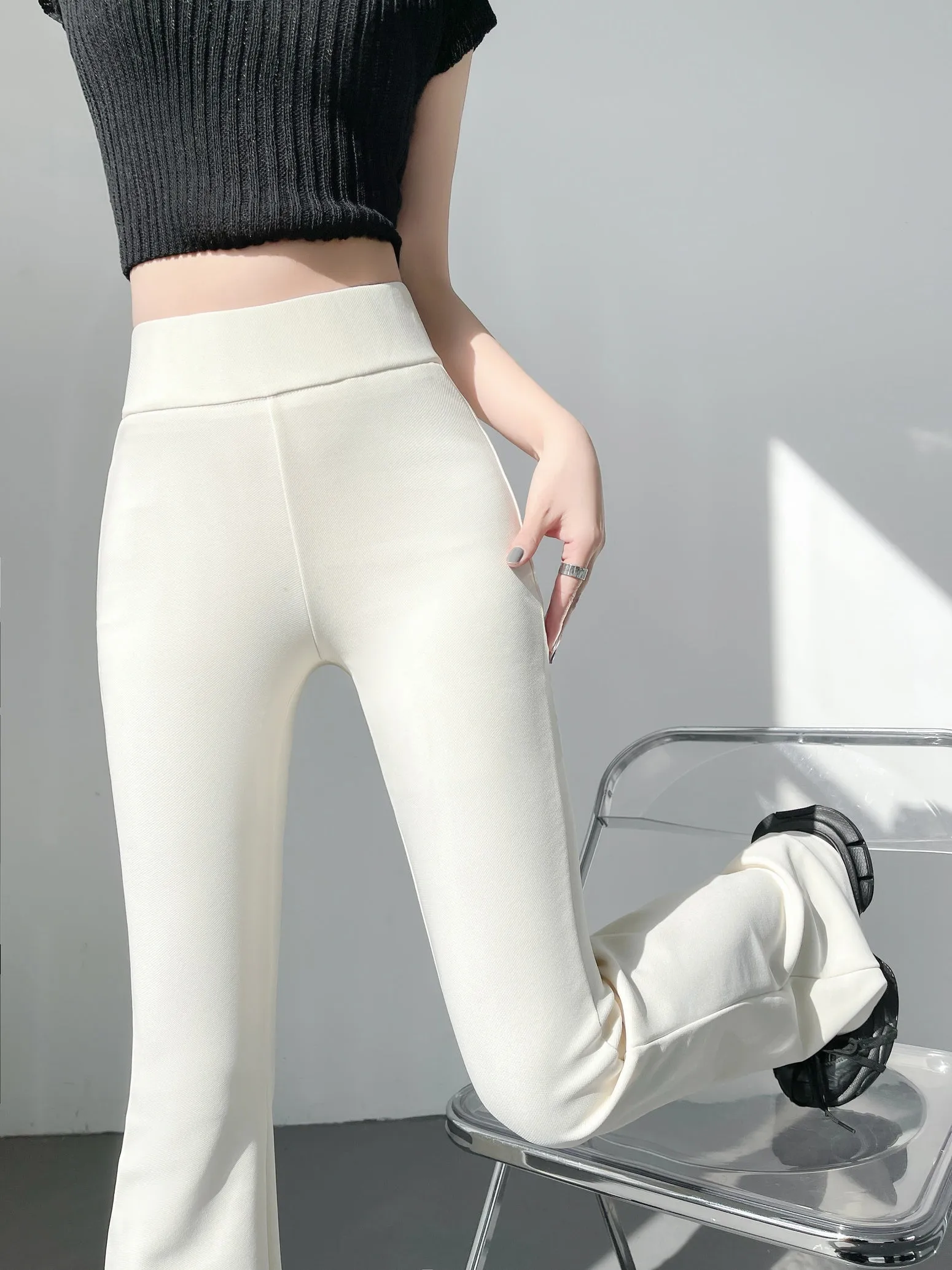 Breathable and Comfortable Flared Leg Trousers for Women