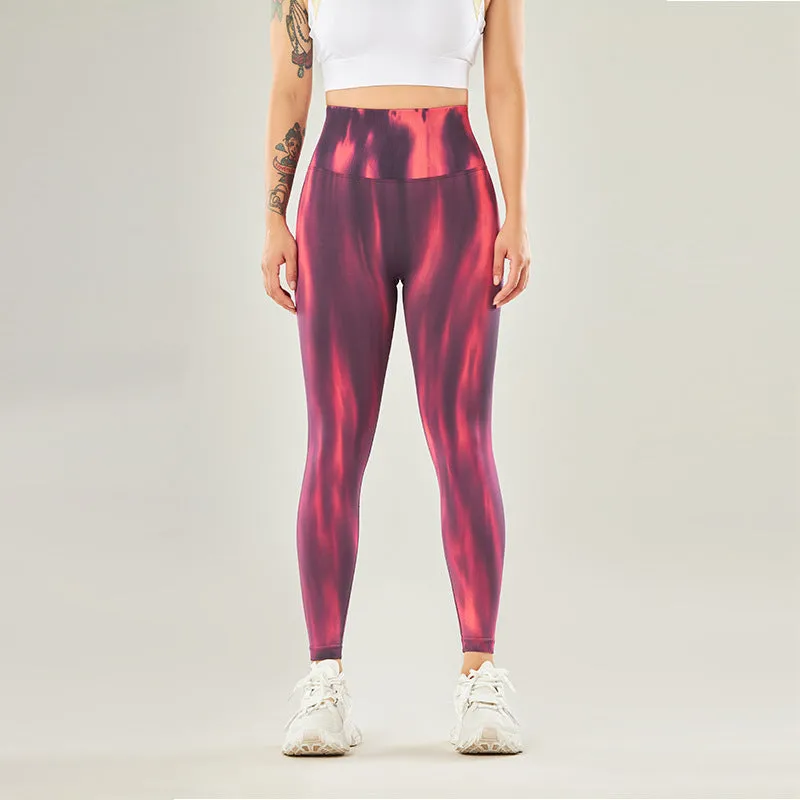 Buddha Stones Seamless Tie Dye Print Pants Sports High Waist Leggings Women's Yoga Pants